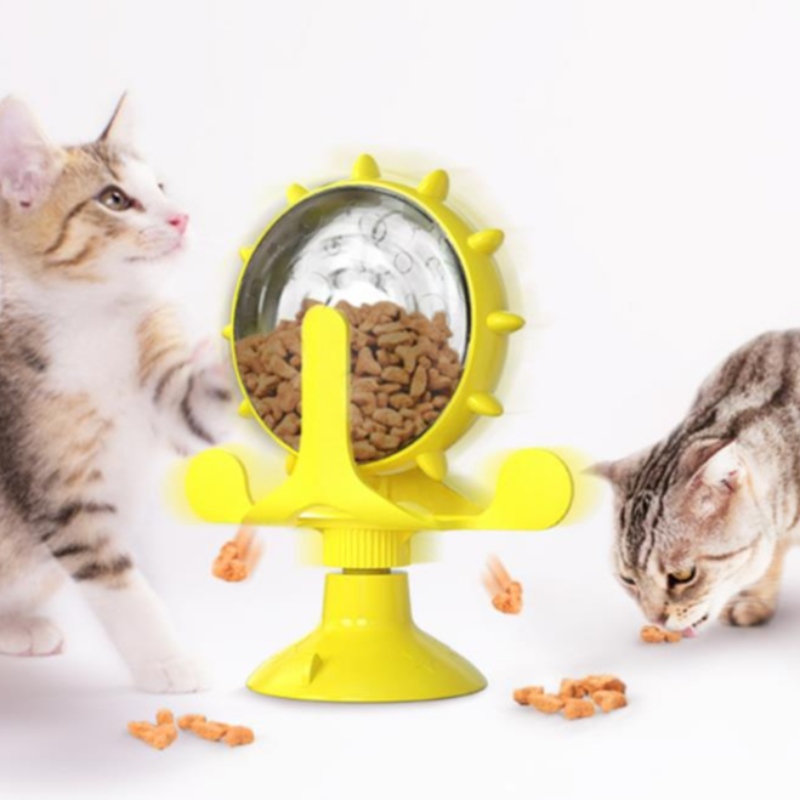 Pet Supplies Turntable Cat Interactive Toy Slow Feeder Food Läckage Trainer Roliga kattleksaker
